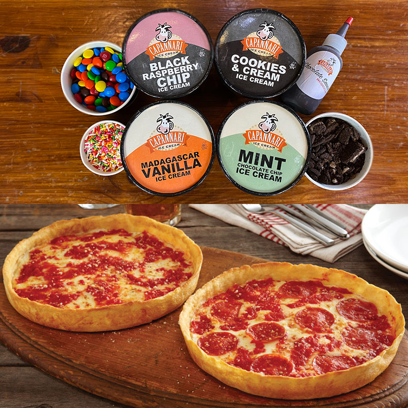 Capannari Ice Cream Party-In-A-Box & 2 Lou’s Pizzas