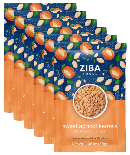 Ziba Foods Kernel Roasted Salted Sweet Apricot 1.06 Oz – Pack Of 12