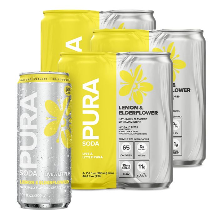 Pura Soda Lemon Elderflower 4pk 40.4 Fo – Pack Of 6