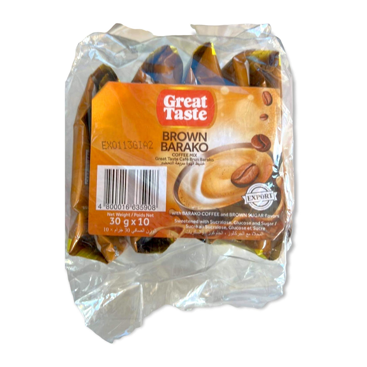 Great Taste – Brown Barako Coffee Mix – 10 Pack Sachet – 300 G