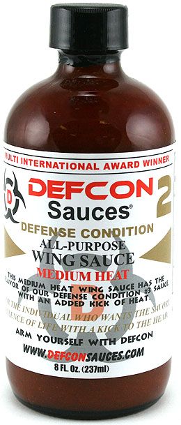 Defcon 2 Medium Heat All Purpose Wing Sauce, 8oz.