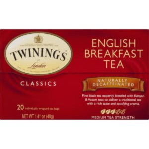 Twinings – Decaf English Breakfast Tea, 20 Bags | Pack of 1