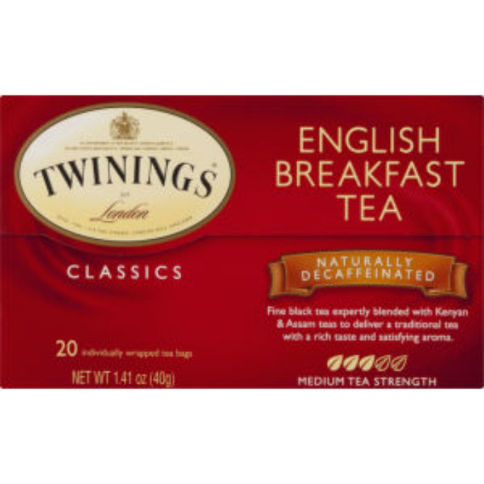 Twinings – Decaf English Breakfast Tea, 20 Bags | Pack of 1