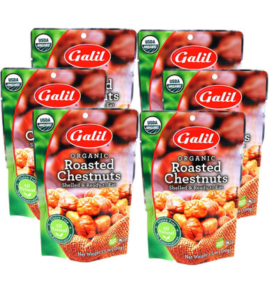 Galil Organic Roasted Chestnuts, 3.5 oz (Pack of 6)