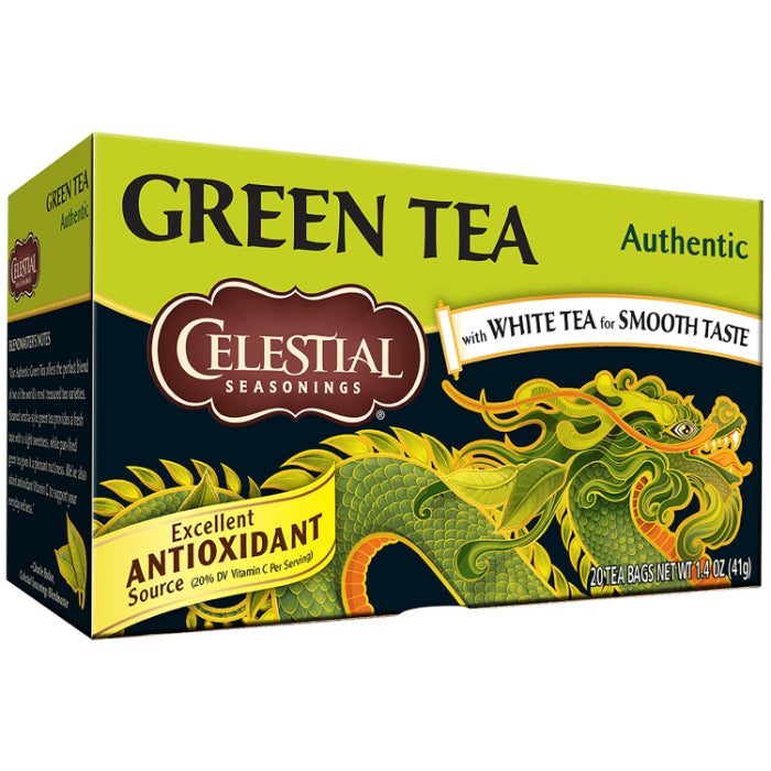Celestial Seasonings – Authentic Green Tea, 20 Bags | Pack of 6