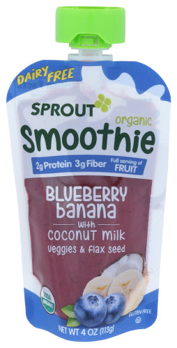 Sprout Smoothie Blueberry Banana Coconut 4 Oz – Pack Of 12
