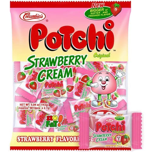 Columbia’s – Potchi – Strawberry Cream – Strawberry Flavored Gummi Candy – 50 Pieces – 135 G