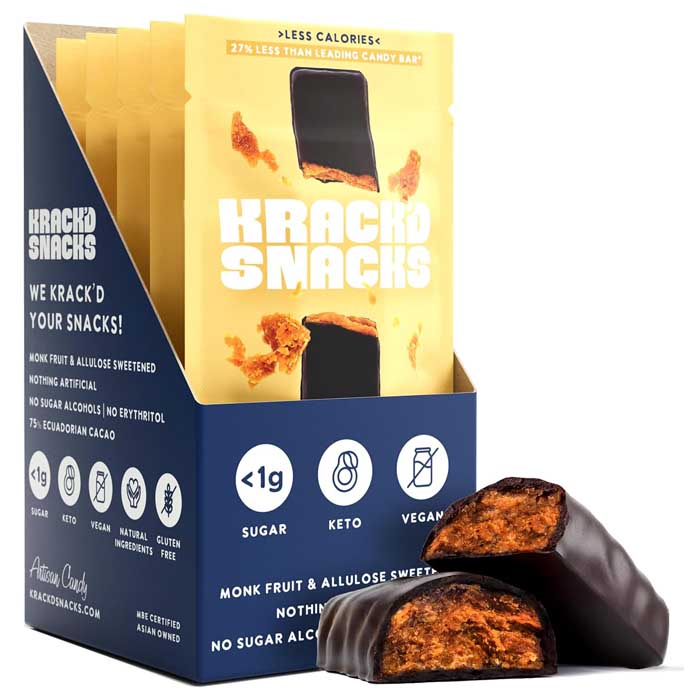 Delicious Krack’d Snacks Candy Bars | Peanut Butter & Aloha
