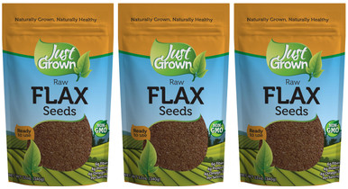 Just Grown Raw Flax Seeds, 12 oz. (Pack of 3) – FREE Shipping