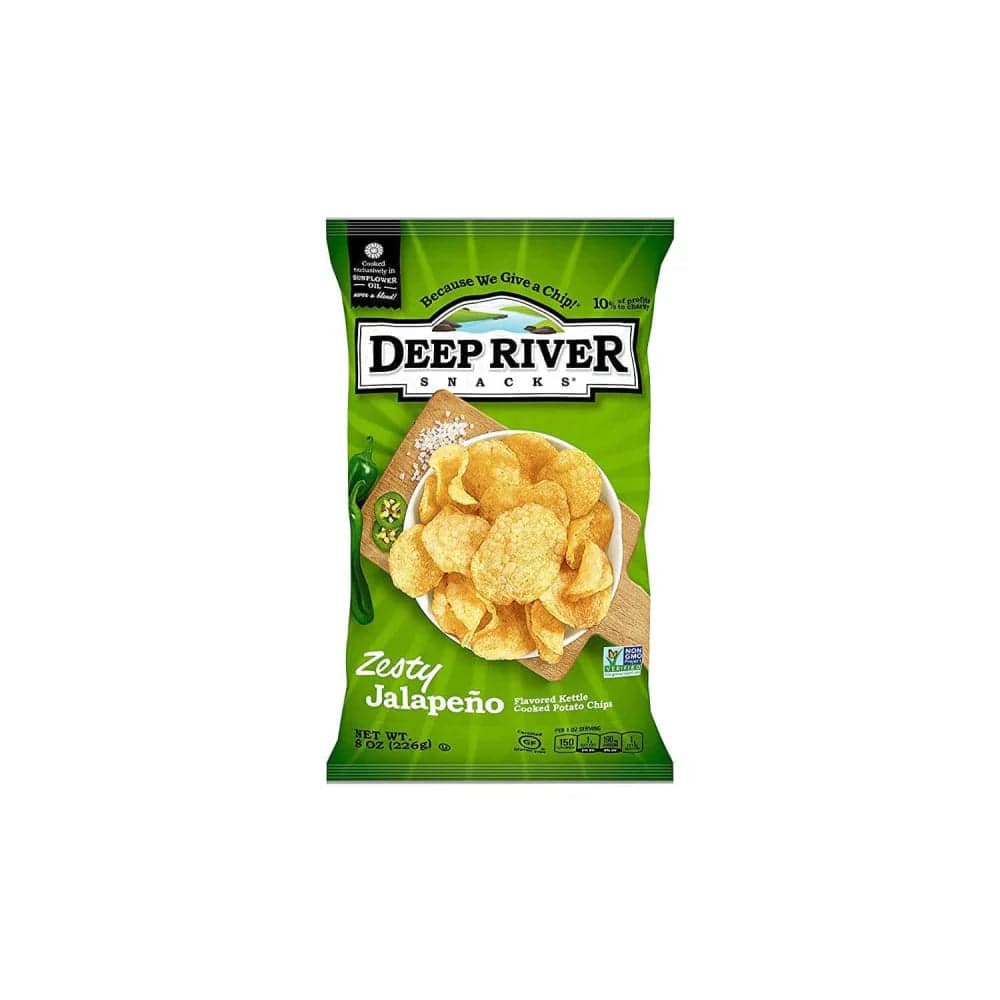 Deep River – Zesty Jalapeno Kettle Cooked Potato Chips, 8 Oz