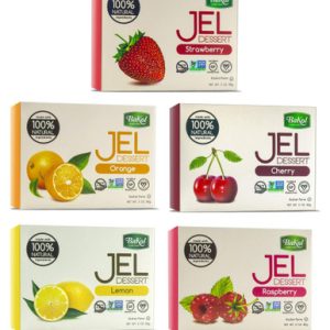 Bakol Natural Vegan Jel Dessert Variety Pack, Fruit Flavors, 3 oz (Pack of 5)