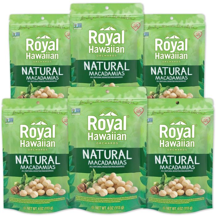 Royal Hawaiian Orchards Macadamia-Natural 4 Oz – Pack Of 6