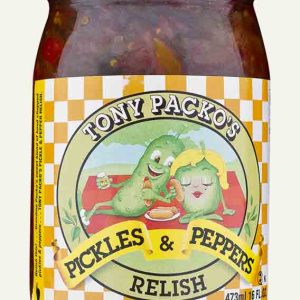 Tony Packos – Packo Pickle & Pepper Relish, 16 Oz | Pack of 12