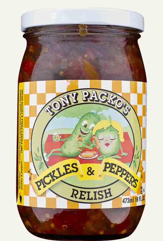 Tony Packos – Packo Pickle & Pepper Relish, 16 Oz | Pack of 12