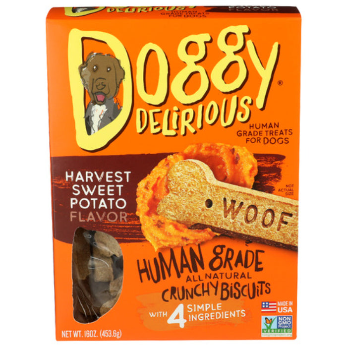 Doggy – Delirious Dog Bone Sweet Potato, 16 Oz (Pack of 6)