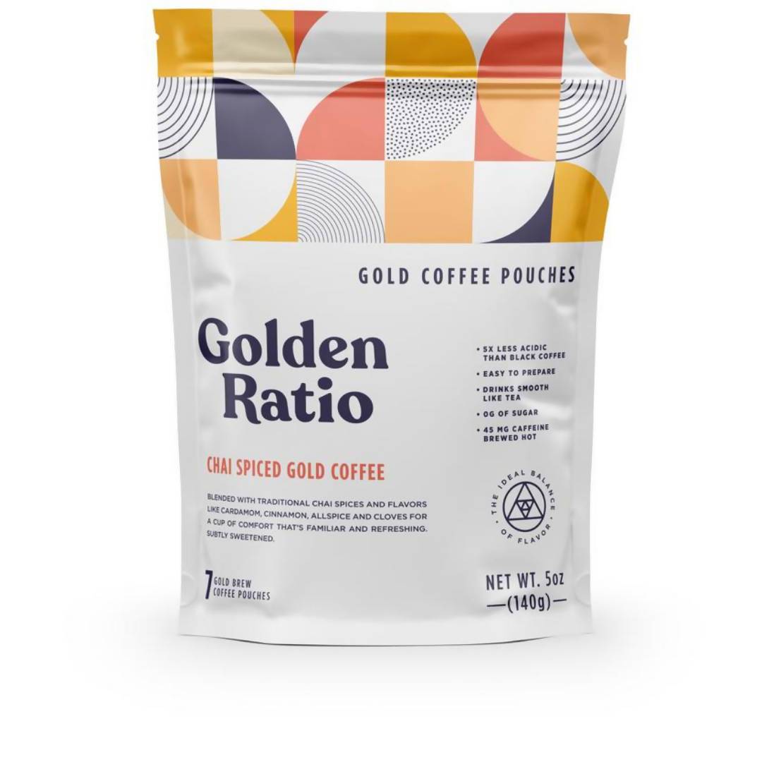 Chai Spiced Gold Coffee Bags, Low Acid – 6 Bags x 7-Pouches