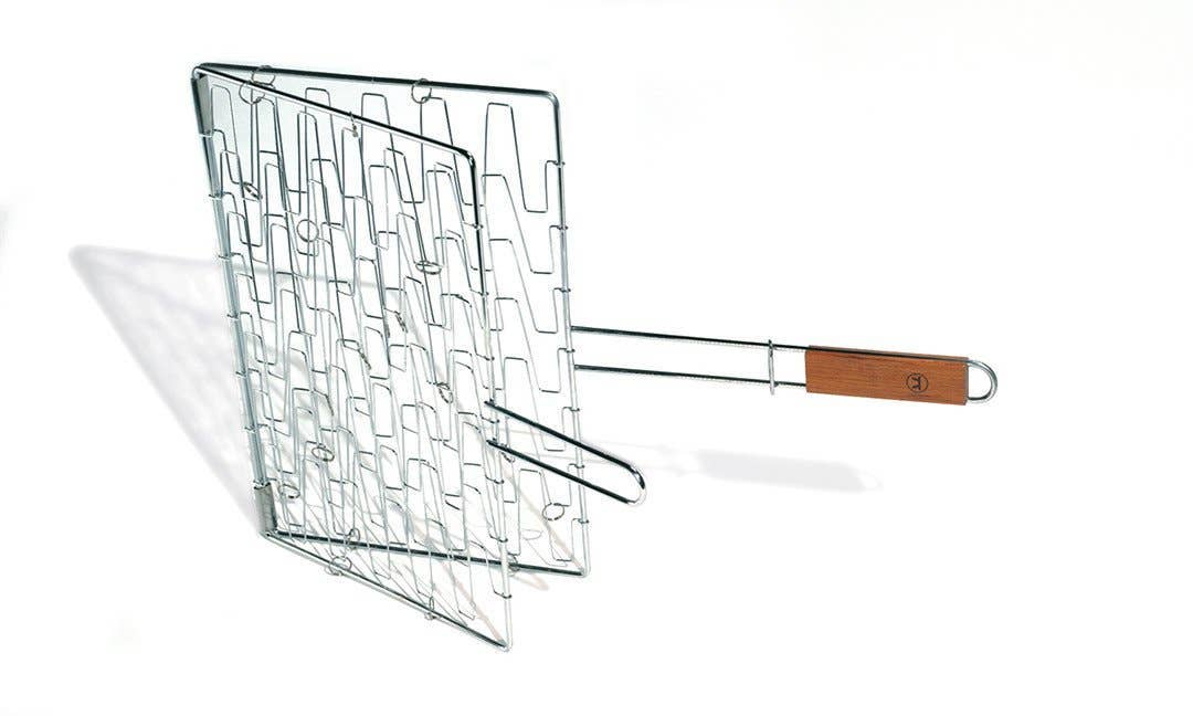 Fox Run Brands – Outset Flex Grill Basket with Rosewood Handle
