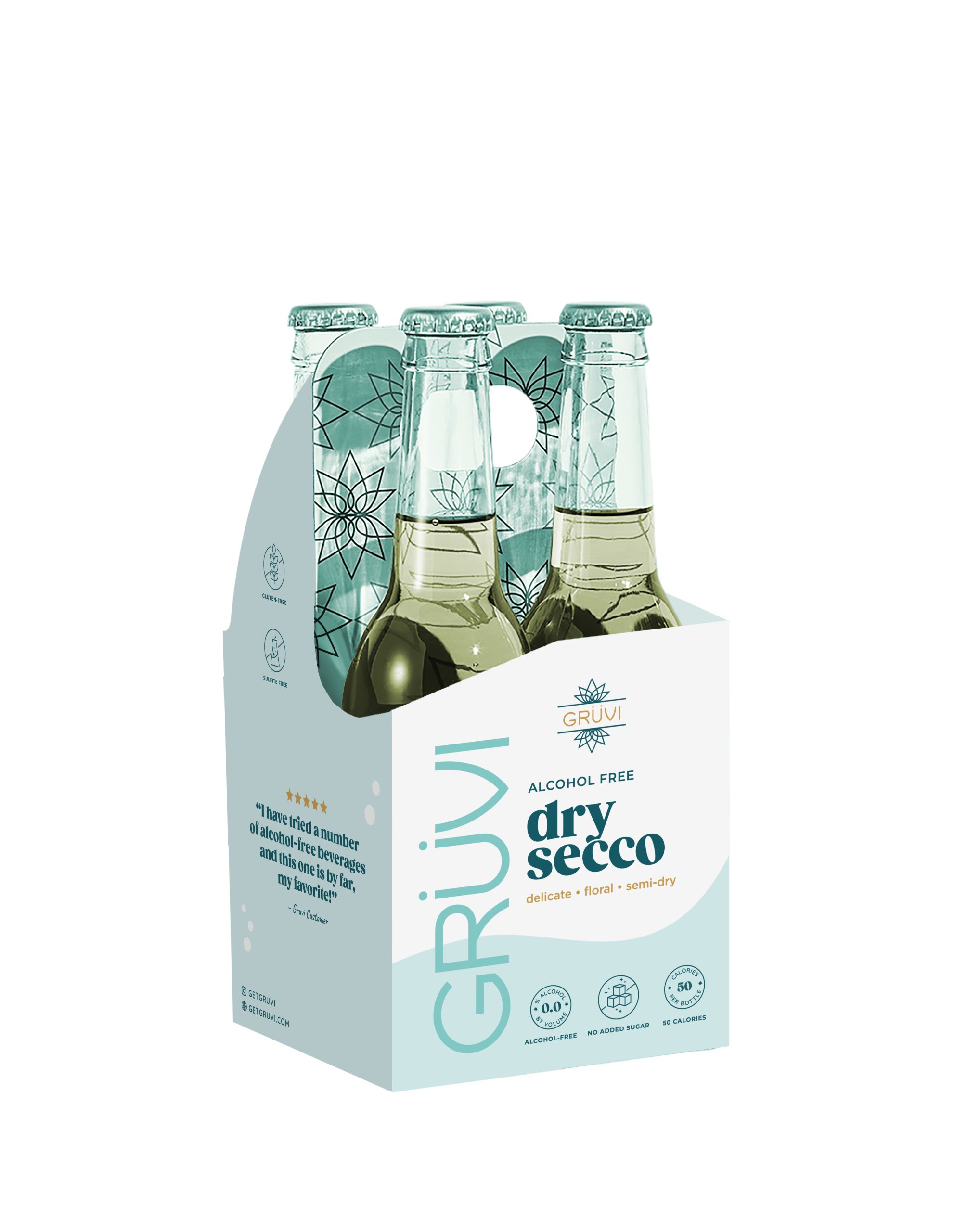 Gruvi Non-Alcoholic Dry Secco – Crisp, Sparkling Wine, 0.0% ABV