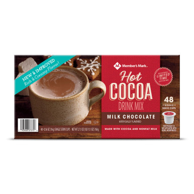 Member’s Mark Hot Cocoa Drink Mix, Milk Chocolate (48 count)