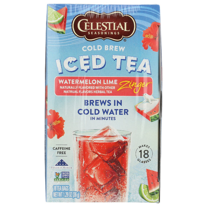 Celestial Seasonings – Watermelon Lime Zinger Cold Brew Iced Tea, 18 B