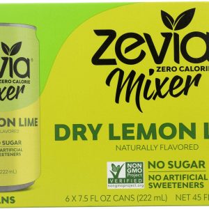 Zevia Zero Calorie Mixer Dry Lemon Lime, 6/7.5 Fl Oz | Pack of 4