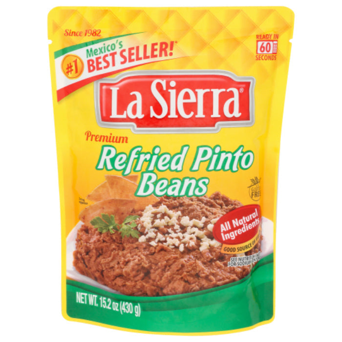 La Sierra – Pinto Refried Beans Pouch, 15.2 Oz – Pack of 8