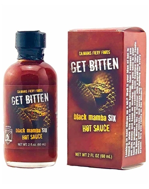 CaJohn’s Get Bitten Black Mamba 6 Hot Sauce, 2oz.