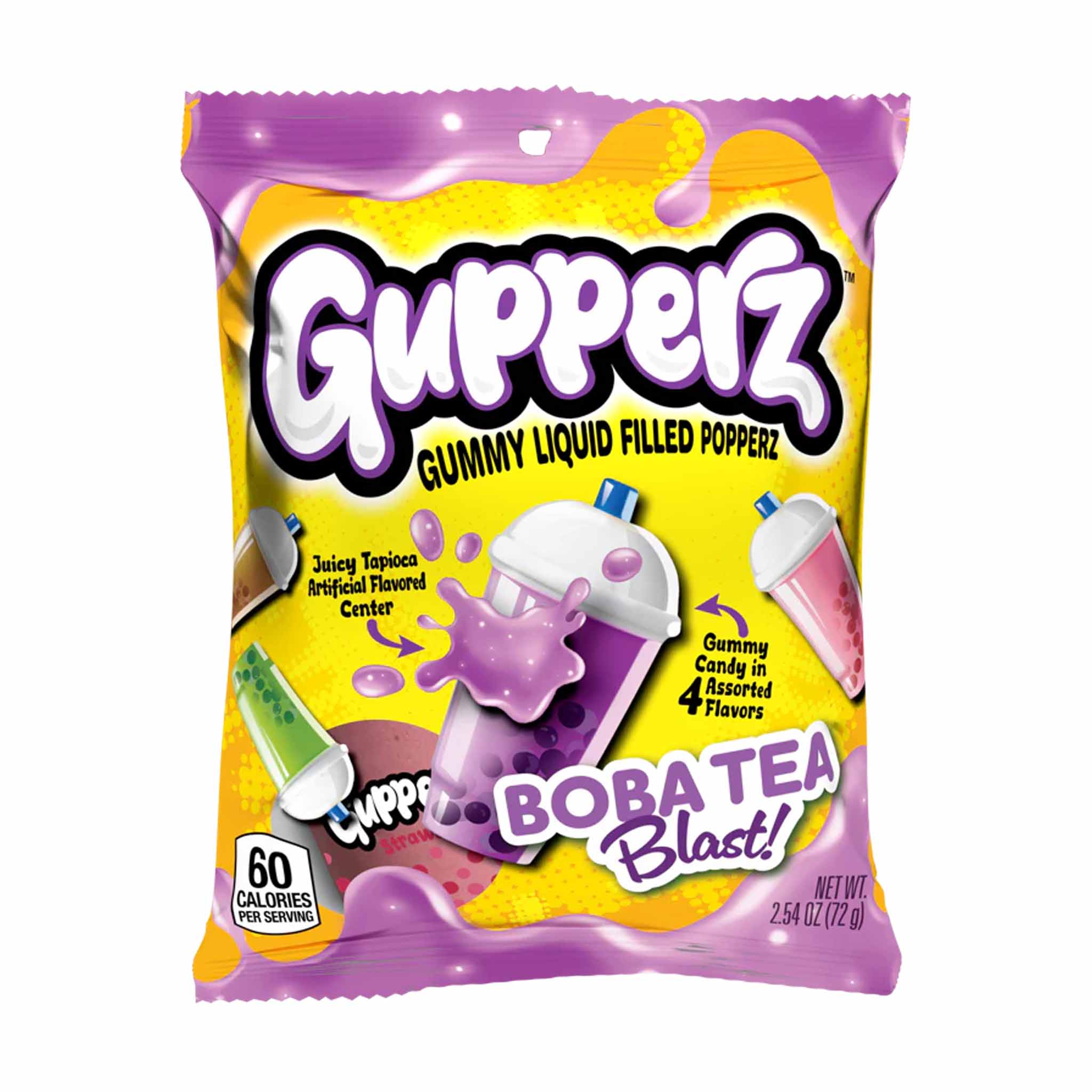 Gupperz Boba Tea Blast! – Gummy Liquid Filled Popperz – 2.54 oz