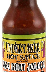 Undertaker with Naga Bhut Jolokia Hot Sauce, 5oz.