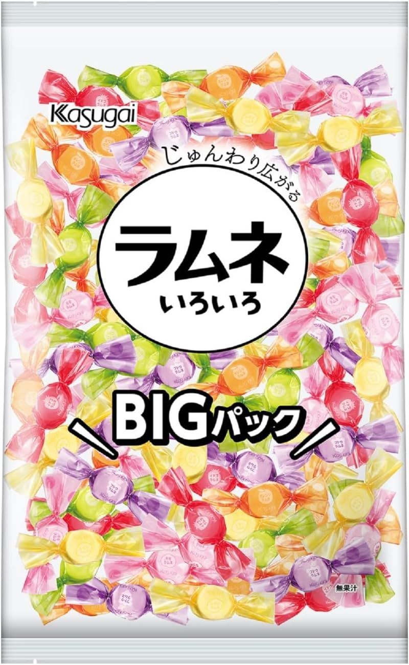 Kasugai “Ramune Iro Iro, Sugar Candy, 5 Fruits Flavor” 750g