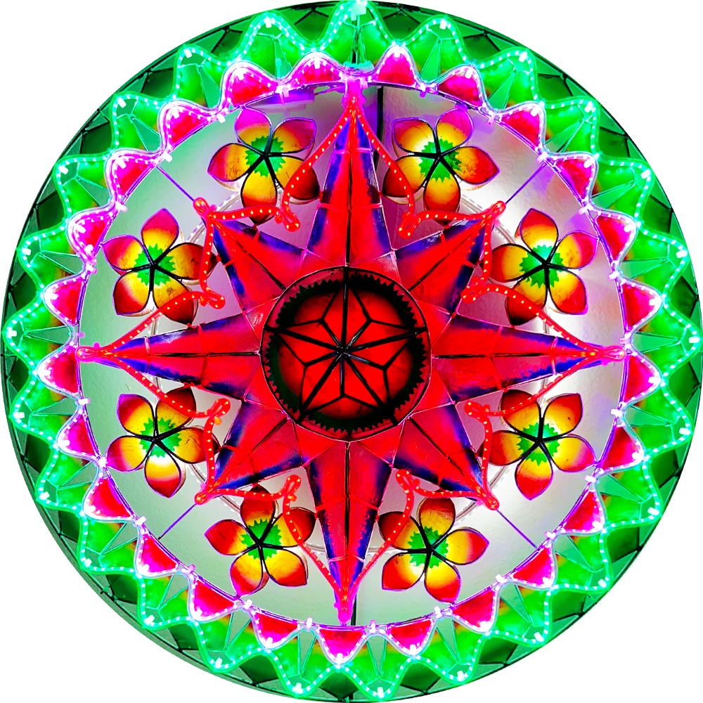 Philippines Christmas Capiz Parol Lantern Star (Tala) -Purple / Red / Green – Size 24