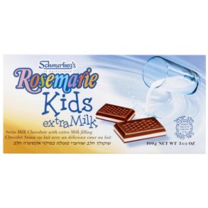 Schmerling’s Rosemarie Kids Extra Milk Swiss Chocolate Bar, Milk Filling, 3.5 oz