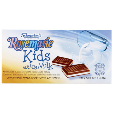 Schmerling’s Rosemarie Kids Extra Milk Swiss Chocolate Bar, Milk Filling, 3.5 oz