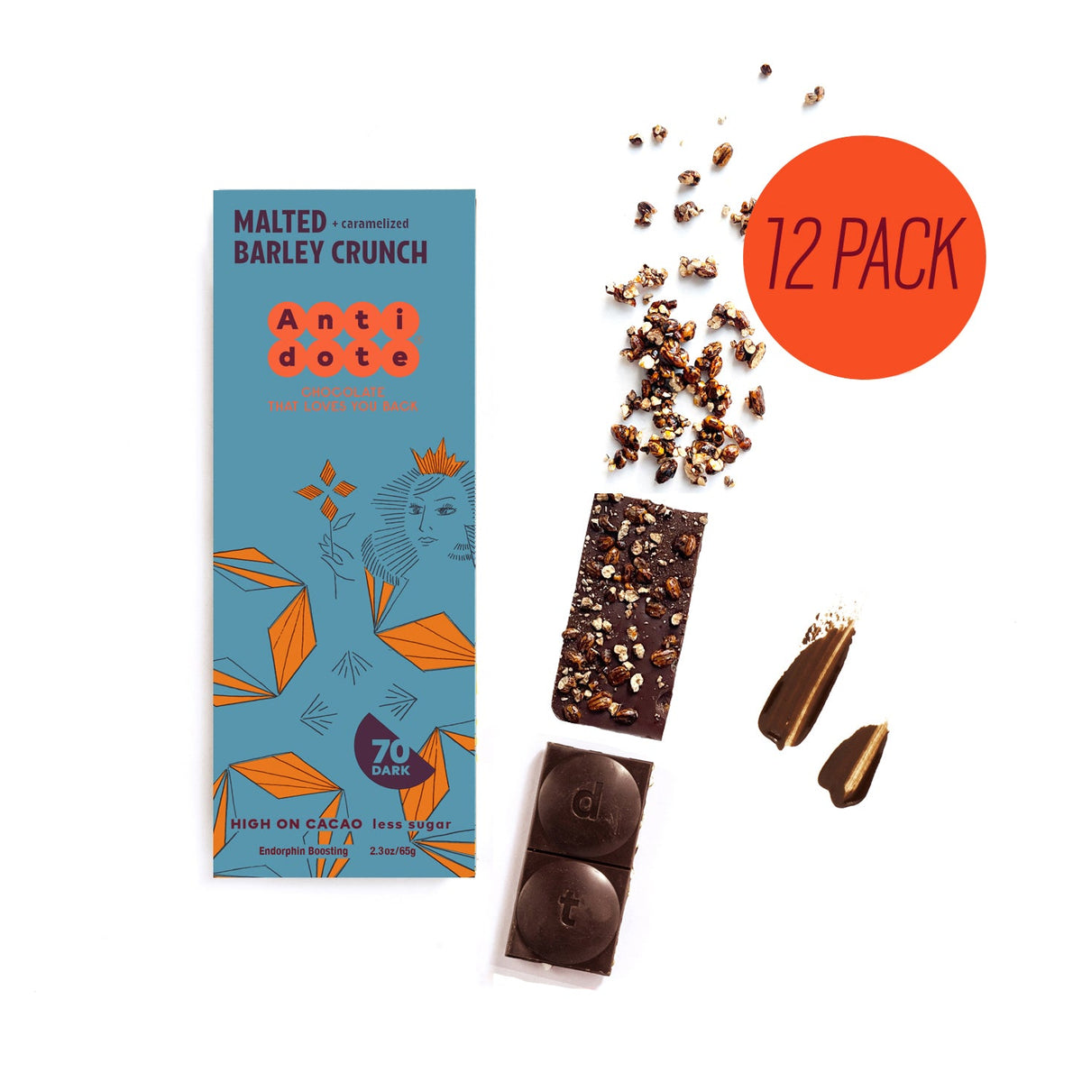 Antidote Chocolate QUEEN Q: QUINOA CRUNCH – 12 Bars