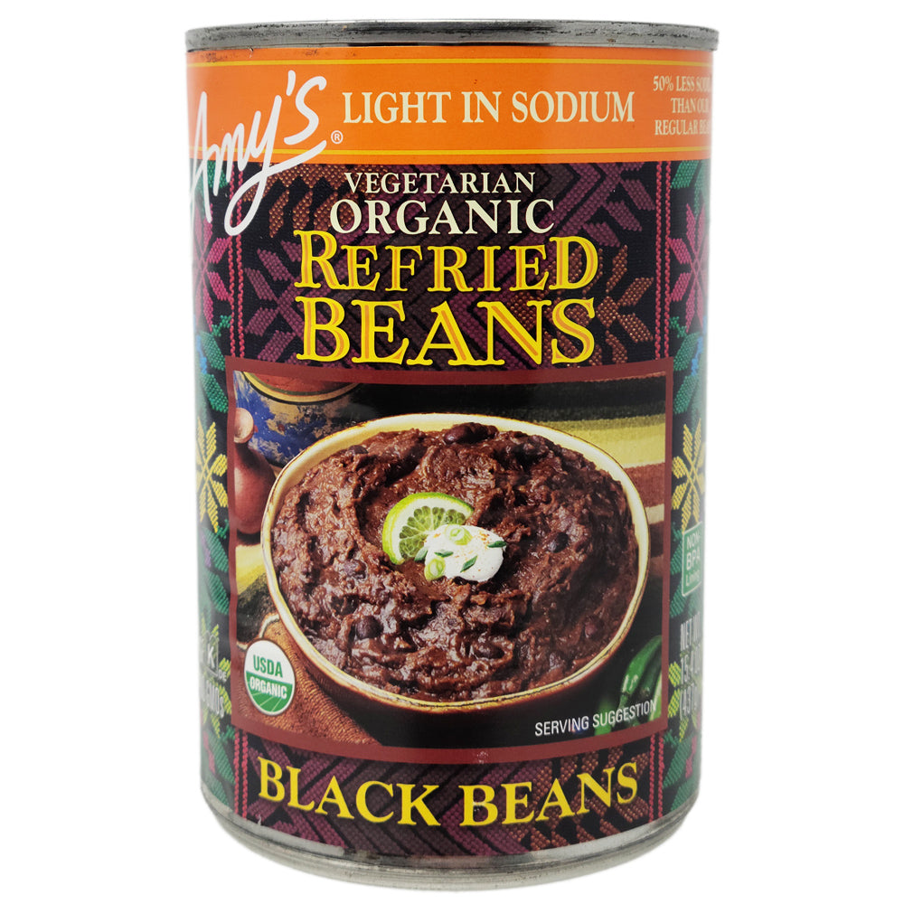 Amy’s Organic Light in Sodium Black Refried Beans-15.4 oz.
