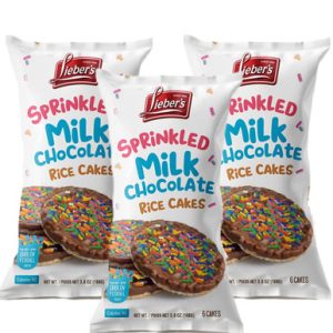Birthday Colorful Sprinkles Chocolate Rice Cakes, 3.8 oz (Pack of 3)