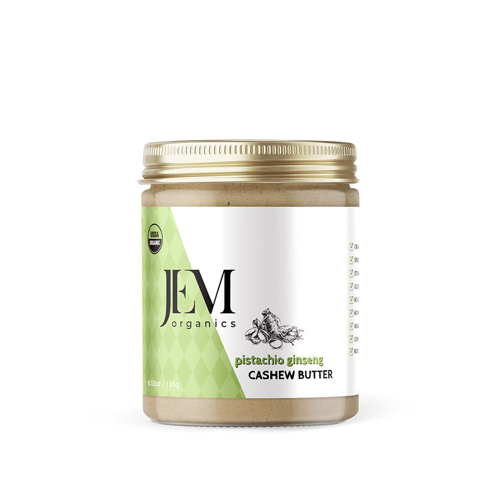 JEM Organics Pistachio Ginseng Cashew Butter – Small 6 pack
