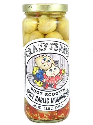 Crazy Jerry’s Boot Scootin’ Spicy Garlic Mushrooms, 12.5oz.