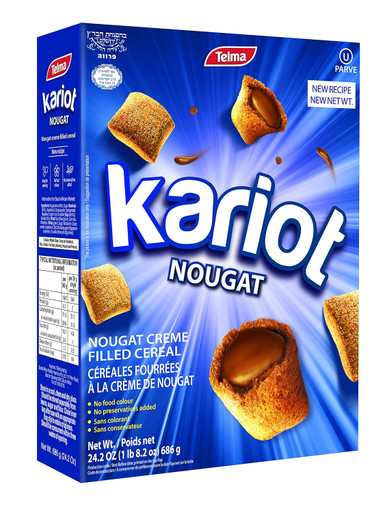 Telma Kariot Nougat Creme Filled Cereal, Family Size, 24.2 oz