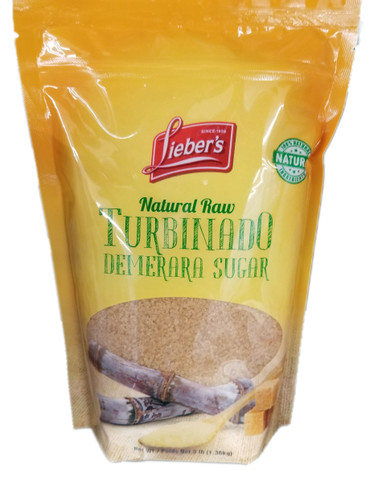 Lieber’s Natural Raw Turbinado Demerara Sugar, 3 Pounds