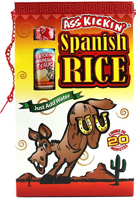 Ass Kickin’ Spanish Rice – With Mini Hot Sauce, 10oz.