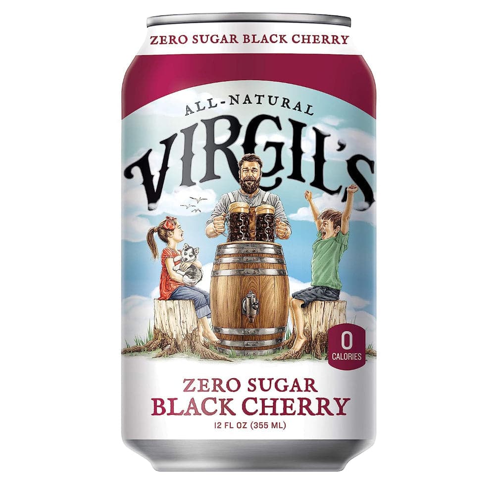 Virgil’s – Black Cherry Zero Sugar Soda, 48 fl oz (4-Pack) | Pack of 6