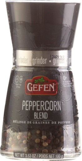Gefen Peppercorn Blend With Grinder, Kosher for Passover, 3.53 oz