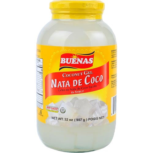 Buenas – Nata De Coco – Coconut Gel in Syrup – WHITE – 32 OZ