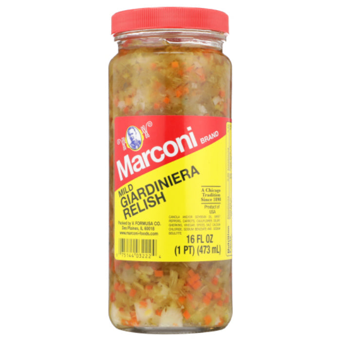 Marconi – Relish Giardiniera Mild, 16 Oz – Pack of 12