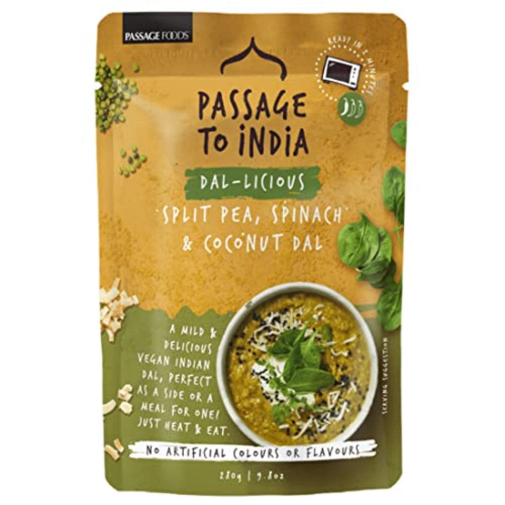 PASSAGE FOODS – Dal-licious Split Pea Spinach & Coconut Dal – 280g