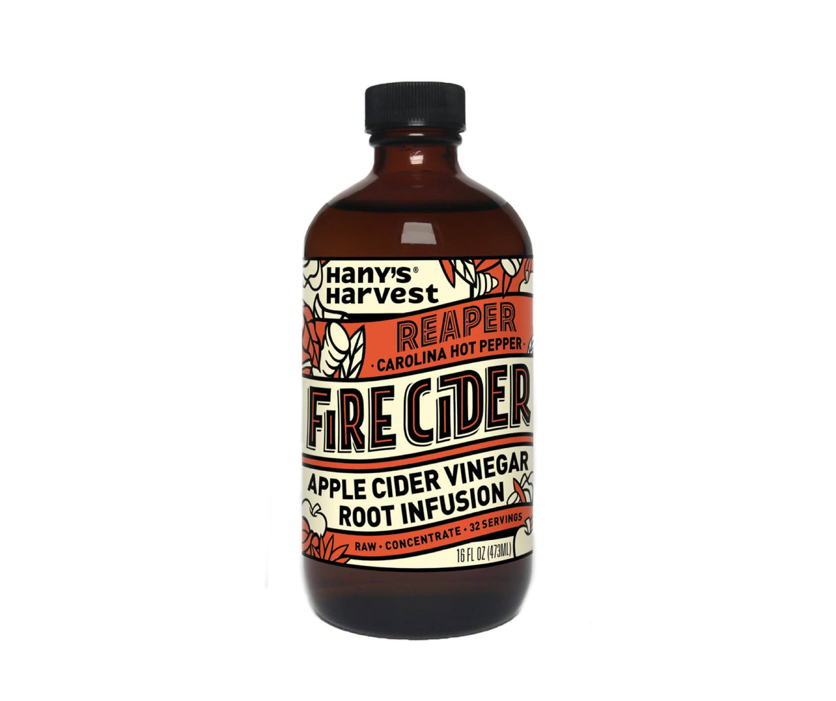 Reaper Fire Cider (Apple Cider Vinegar – Carolina Reaper Pepper) Bottles – 6 x 16oz