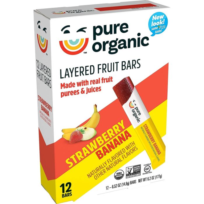 Pure Organic – Strawberry Banana Bars 6.2 Oz – Pack Of 9