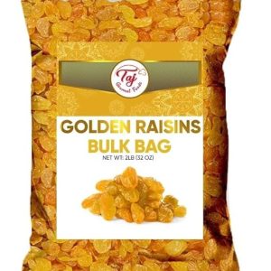 TAJ Golden Raisins | Sweet Seedless Sultanas from South Africa | 2lbs (Bulk Pack)
