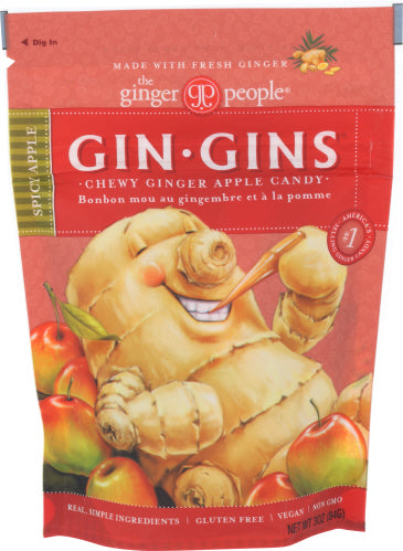Ginger People – Ginger Chew Spicy Apple 3 Oz – Pack Of 12